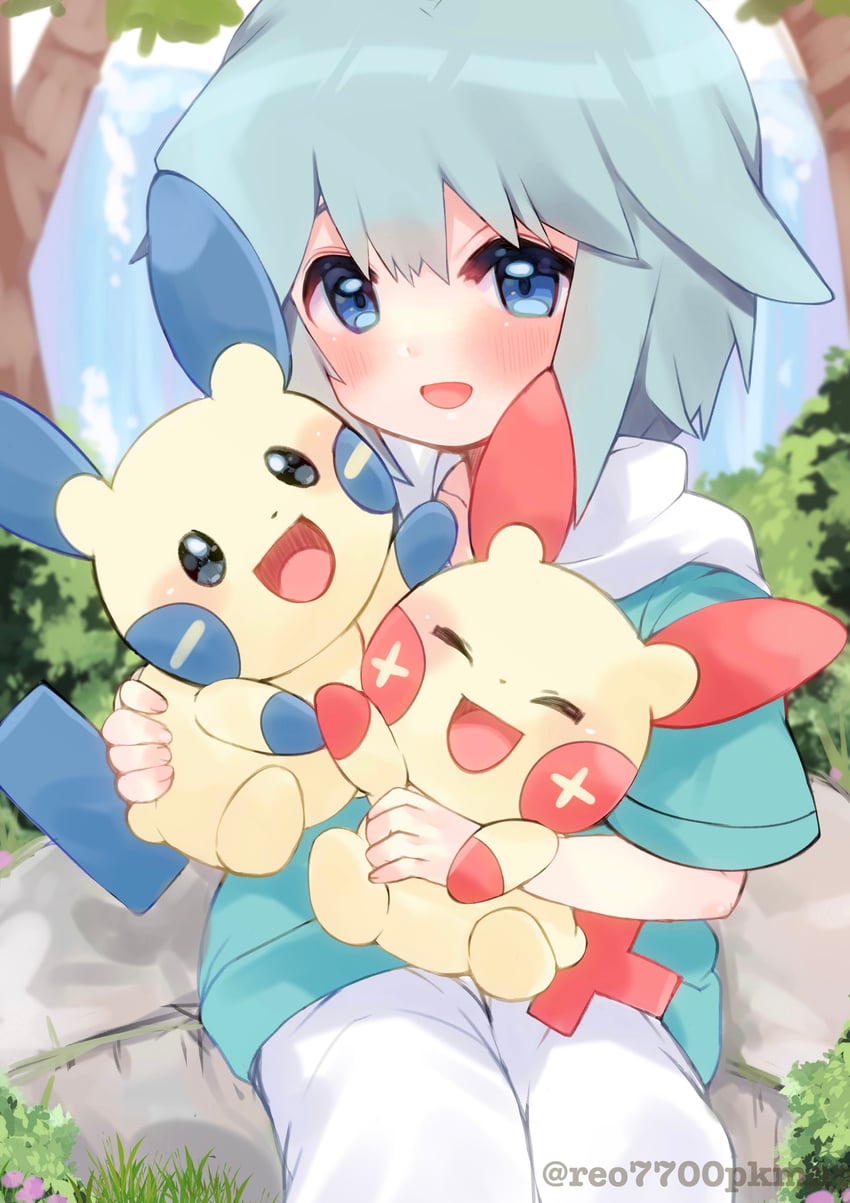 minun, plusle, and tory lund (pokemon and 2 more) drawn by reo7700