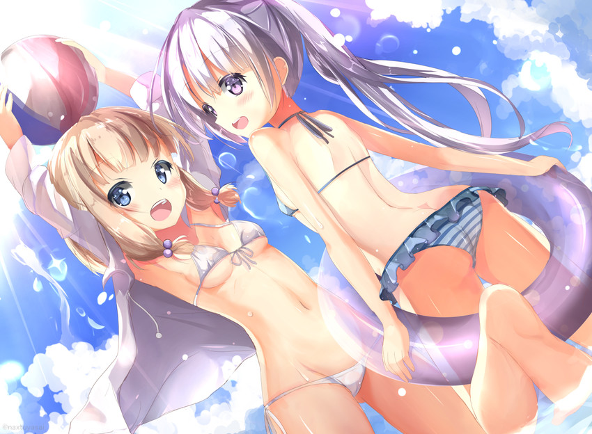 suzukaze aoba and sakura nene (new game!) drawn by natuna_natu