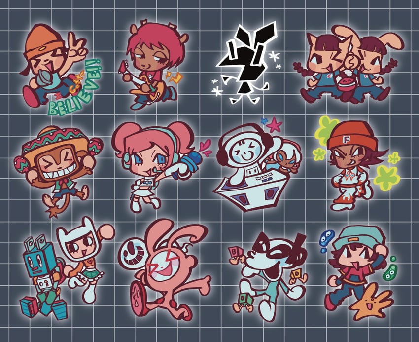 arle nadja, puyo, carbuncle, ulala, parappa, and 14 more (puyopuyo and 14 more) drawn by etudef0rgh0sts