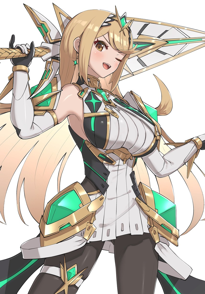 mythra (xenoblade chronicles and 2 more) drawn by gonzarez