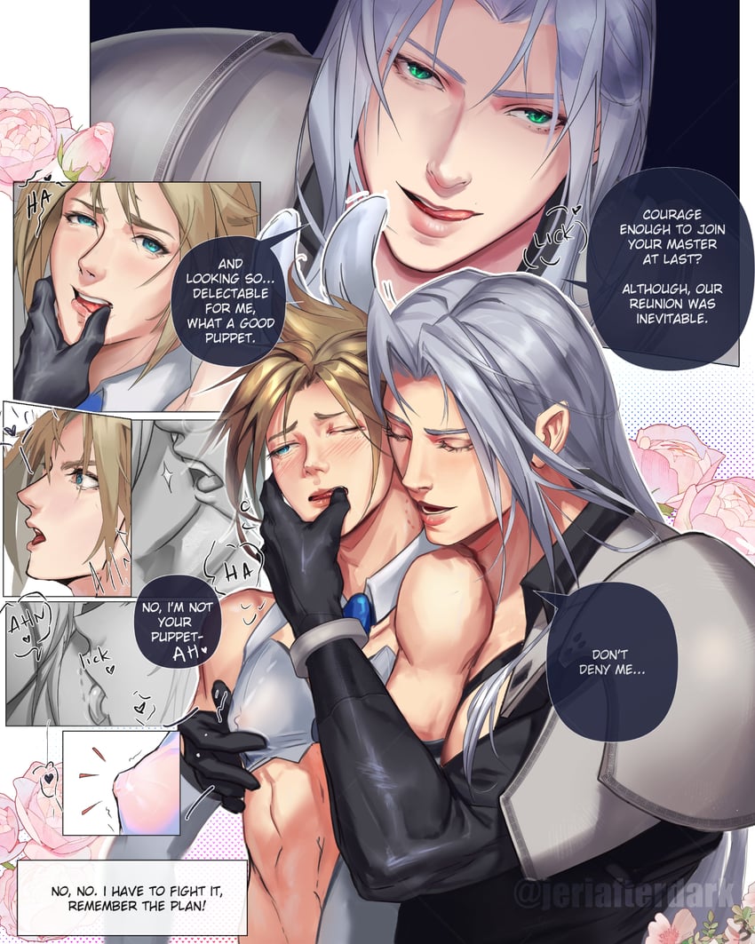 cloud strife and sephiroth (final fantasy and 1 more) drawn by jeriafterdark