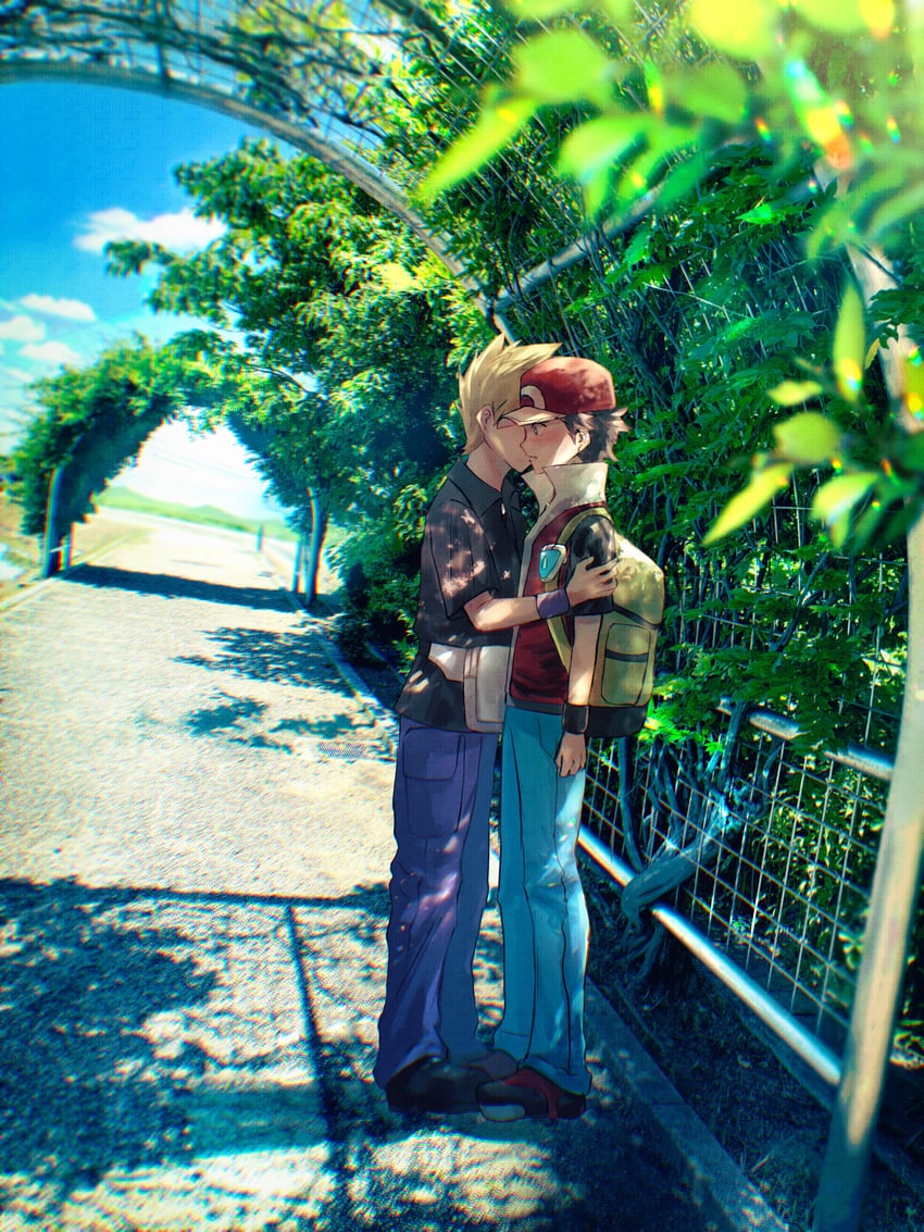 red and blue oak (pokemon and 1 more) drawn by shiruko_(s1ruko)