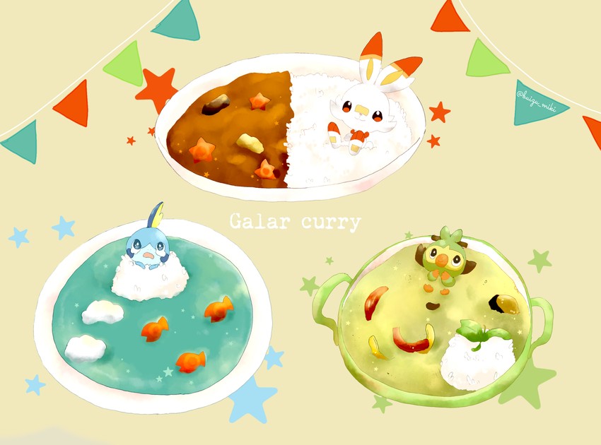 scorbunny, sobble, and grookey (pokemon and 1 more) drawn by mkt_(buizu-miki)