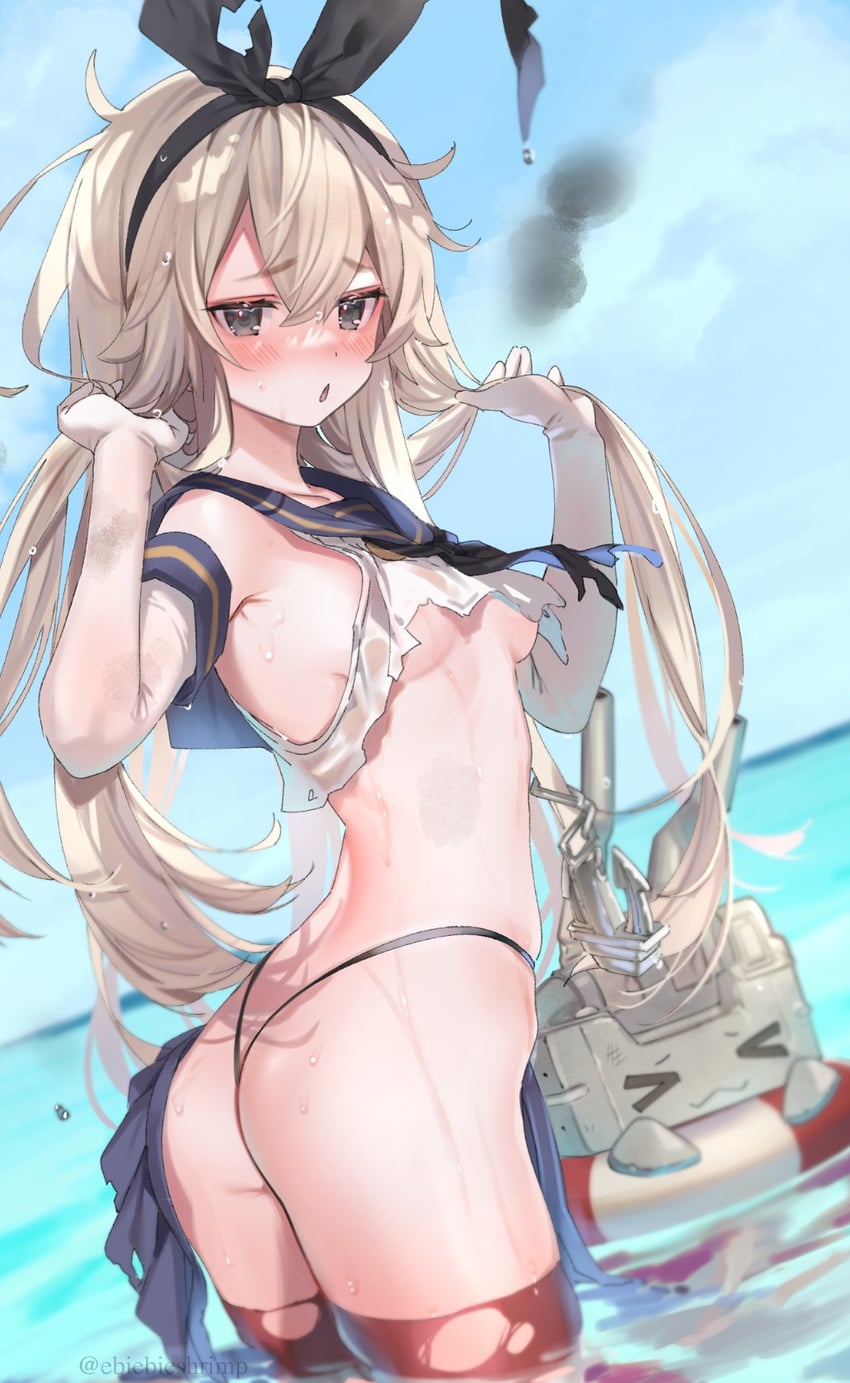 shimakaze and rensouhou-chan (kantai collection) drawn by shuri_(84k)