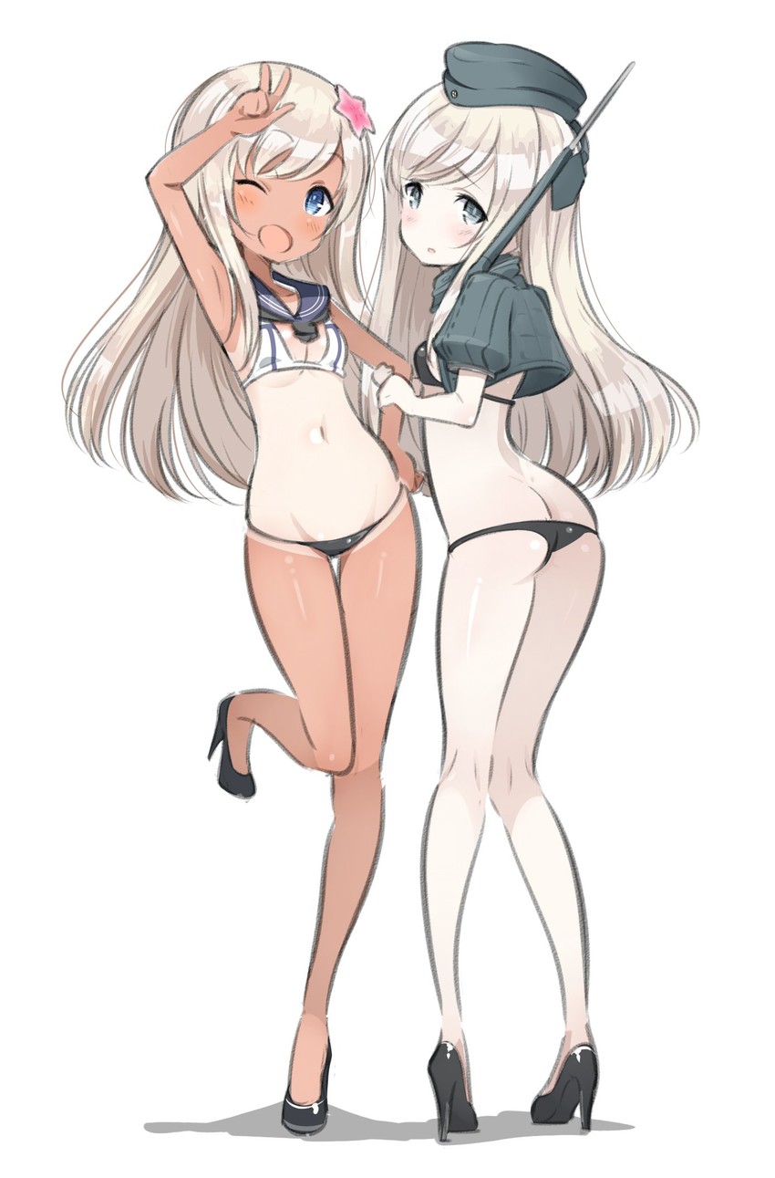 ro-500 and u-511 (kantai collection) drawn by ichi-jirushi