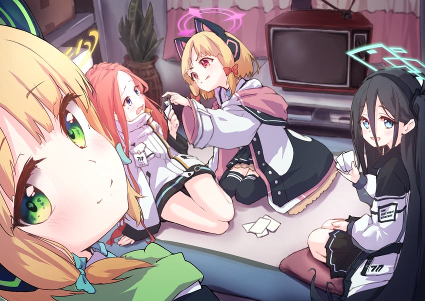 aris, momoi, midori, and yuzu (blue archive) drawn by meluwow