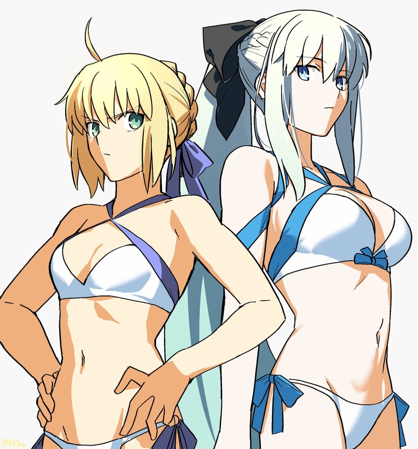artoria pendragon and morgan le fay (fate and 1 more) drawn by chietori