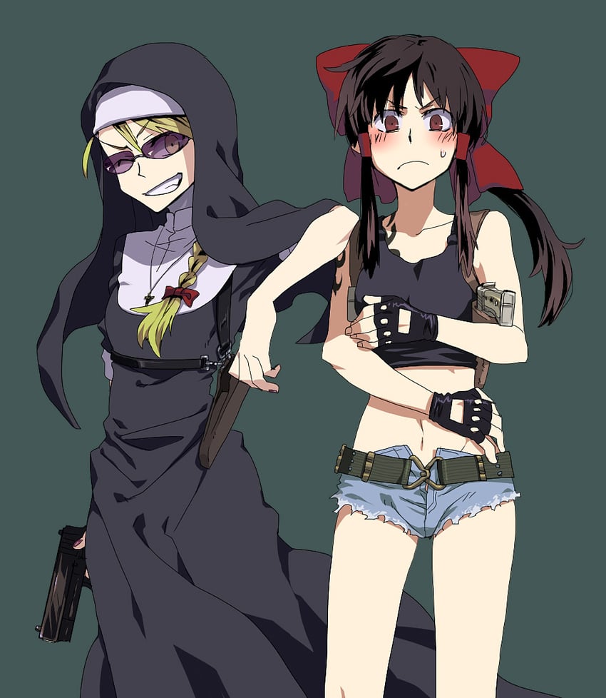 hakurei reimu, kirisame marisa, revy, and eda (touhou and 1 more) drawn by kuroda_(nanchara_flight)