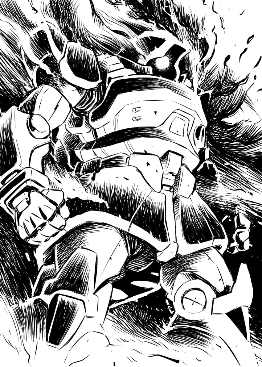 dom (gundam and 1 more) drawn by nakanishi_kent