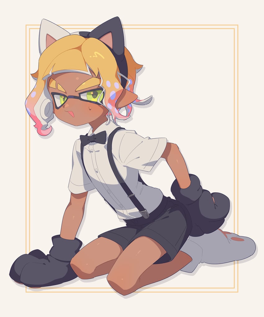 inkling player character and inkling boy (splatoon) drawn by surume01417