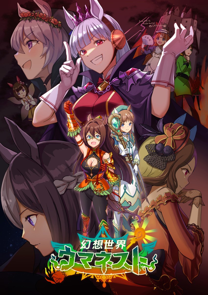 special week, nishino flower, hayakawa tazuna, akikawa yayoi, grass wonder, and 4 more (umamusume) drawn by kuzumochi_(kuzumochiya)