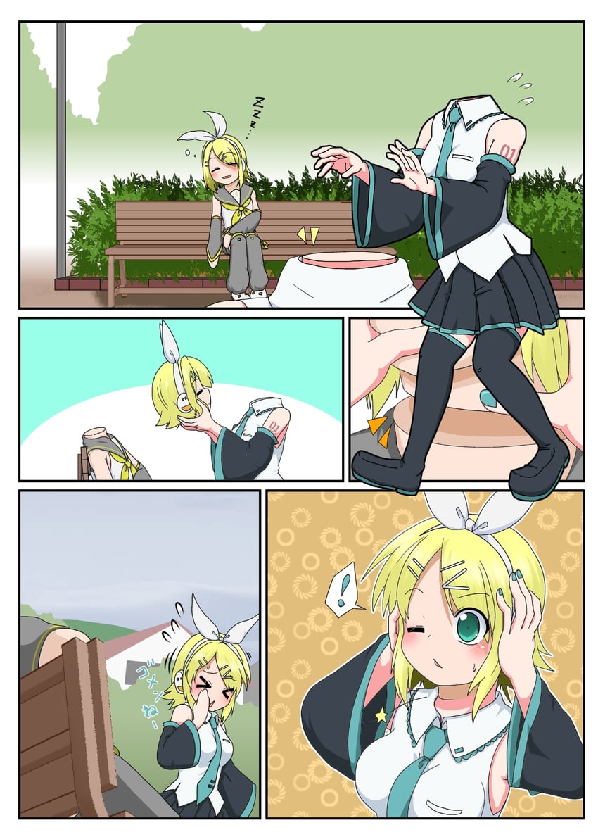 hatsune miku and kagamine rin (vocaloid) drawn by mikazuki_neko