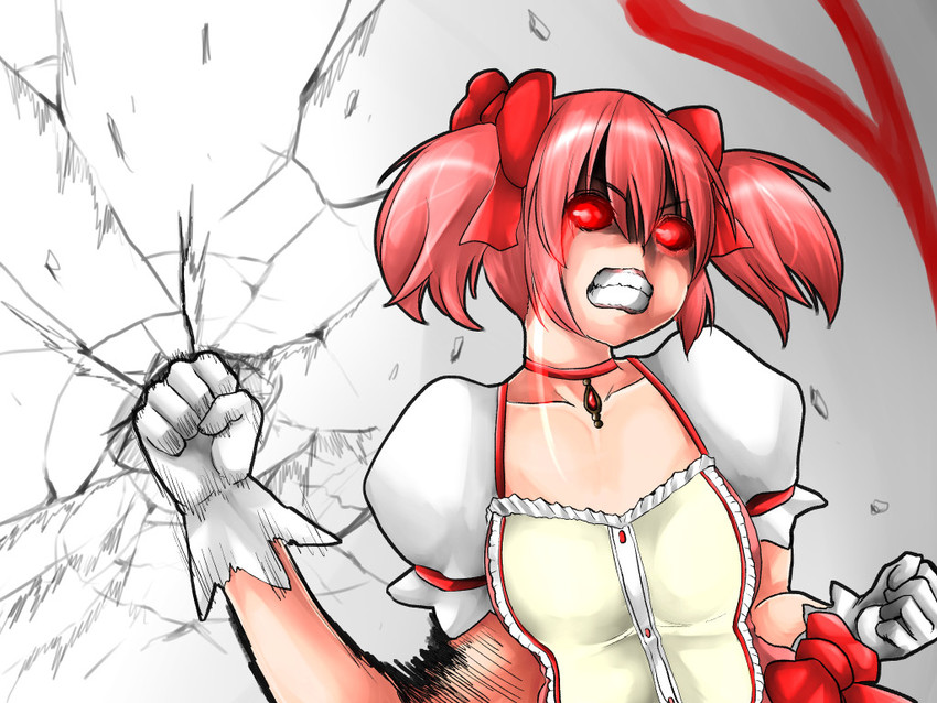 kaname madoka (mahou shoujo madoka magica) drawn by isna_(footprintsofisna)