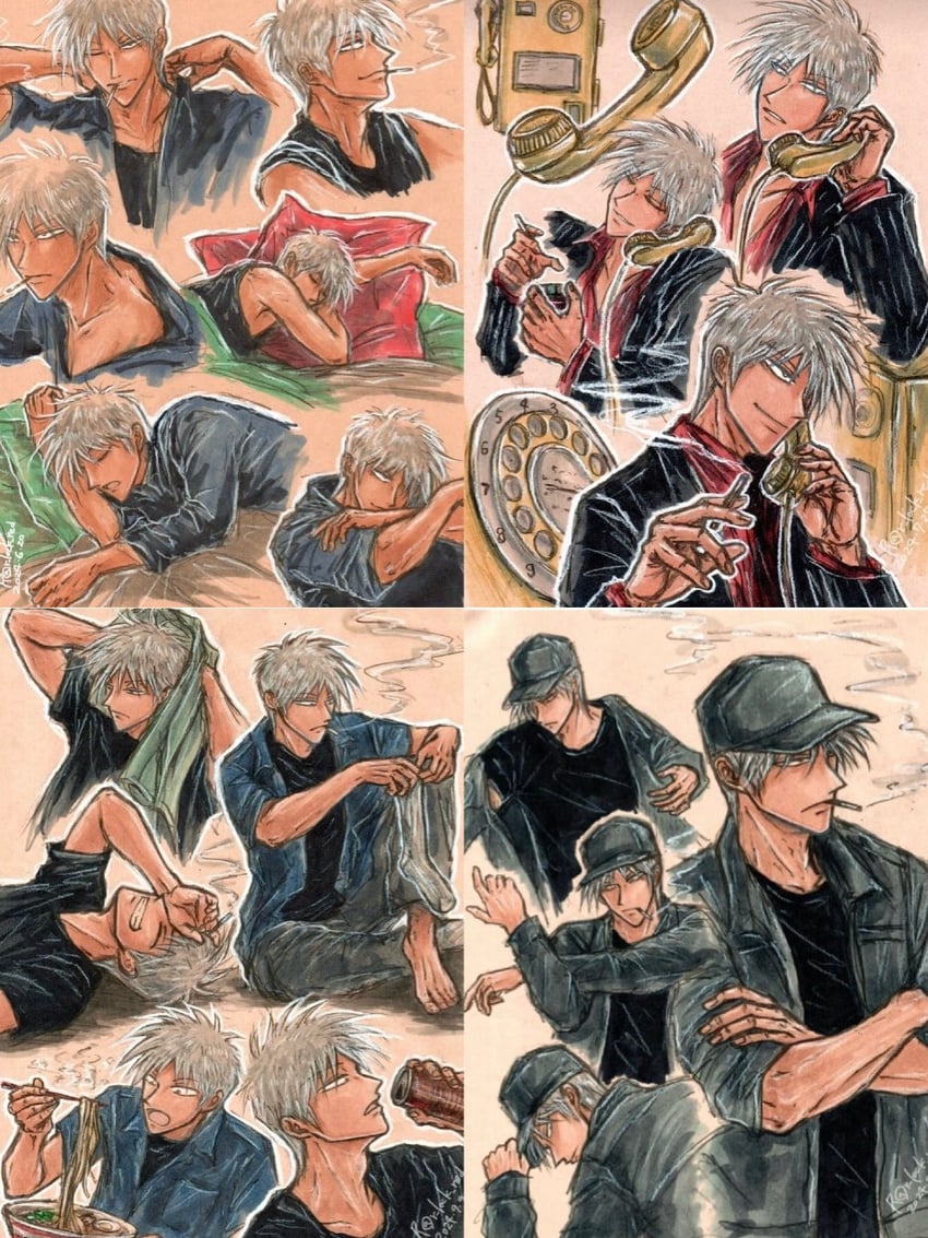 akagi shigeru (fukumoto mahjong and 1 more) drawn by r_lock_red