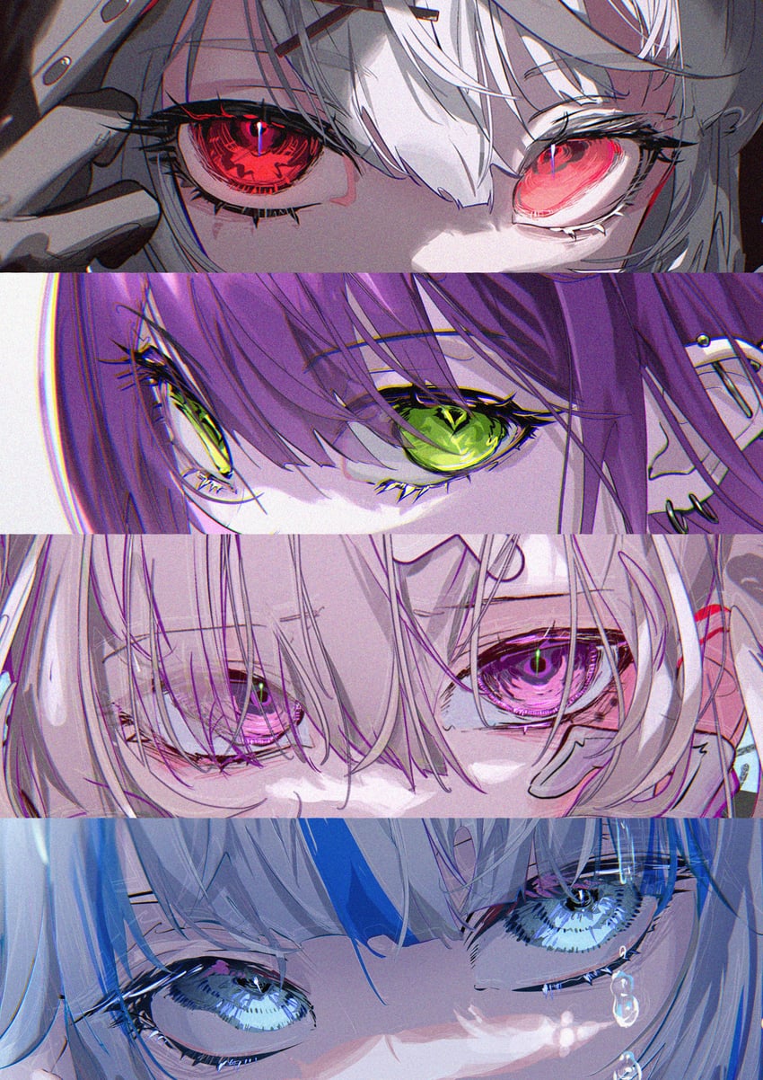 gawr gura, tokoyami towa, sakamata chloe, and sukoya kana (hololive and 2 more) drawn by roitz_(_roitz_)