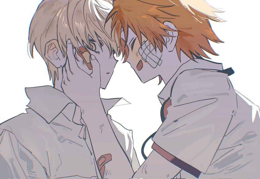 narukami yu and hanamura yousuke (persona and 1 more) drawn by goguma_wagamja