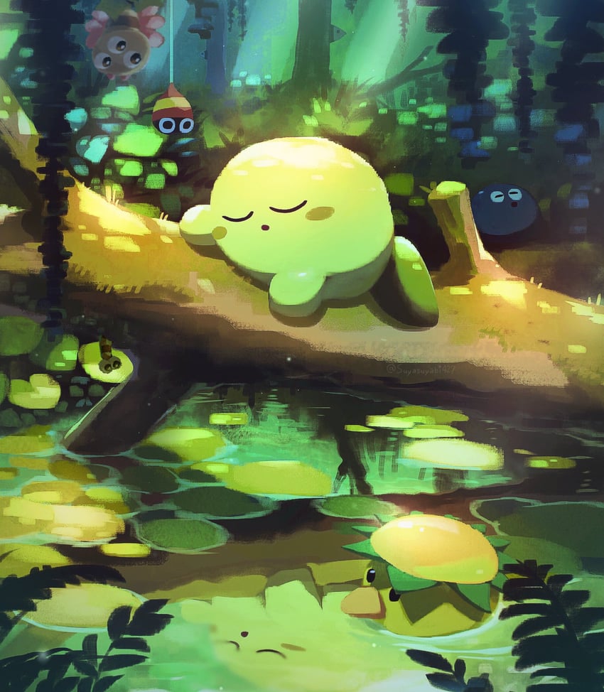 kirby, gooey, como, capiller, pupa, and 2 more (kirby) drawn by suyasuyabi