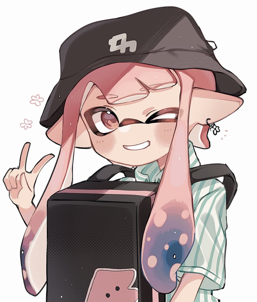 inkling player character and inkling girl (splatoon) drawn by yn_uo0