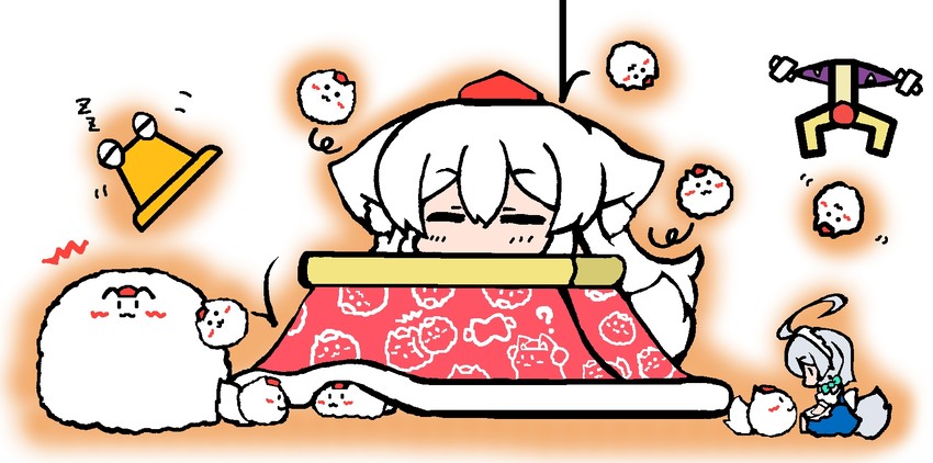 izayoi sakuya, inubashiri momiji, pyonta, and inu sakuya (touhou) drawn by bonobono_(en-rai)