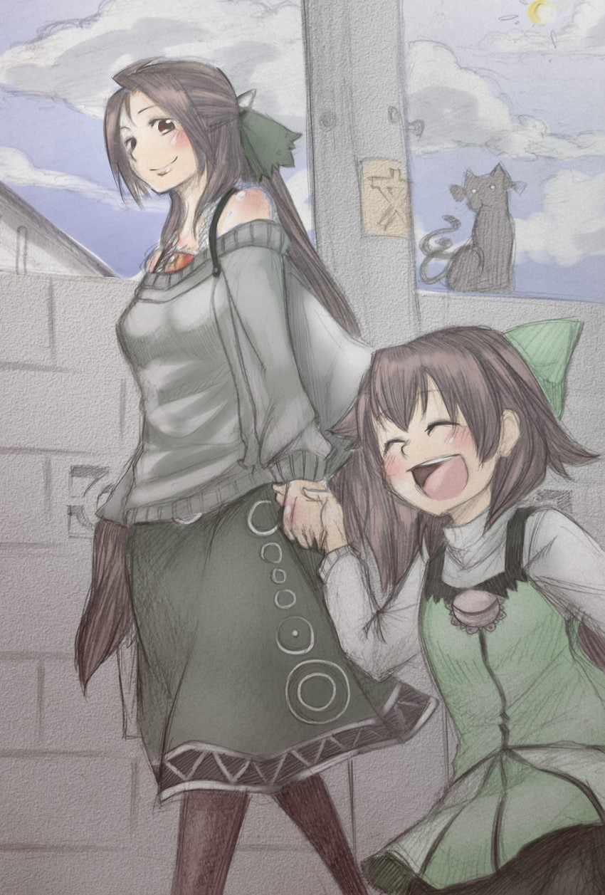 kaenbyou rin, reiuji utsuho, and kokuu haruto (original and 1 more) drawn by madara_hato