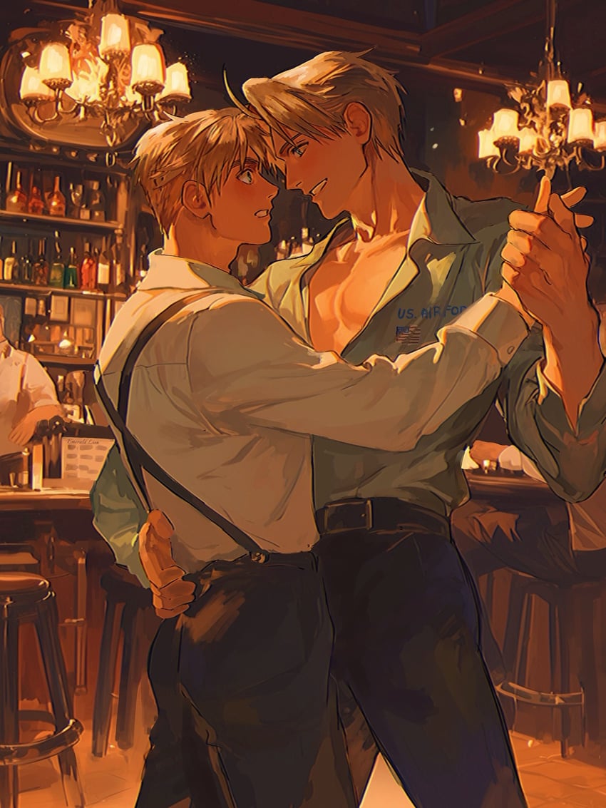 america and united kingdom (axis powers hetalia) drawn by en_llll