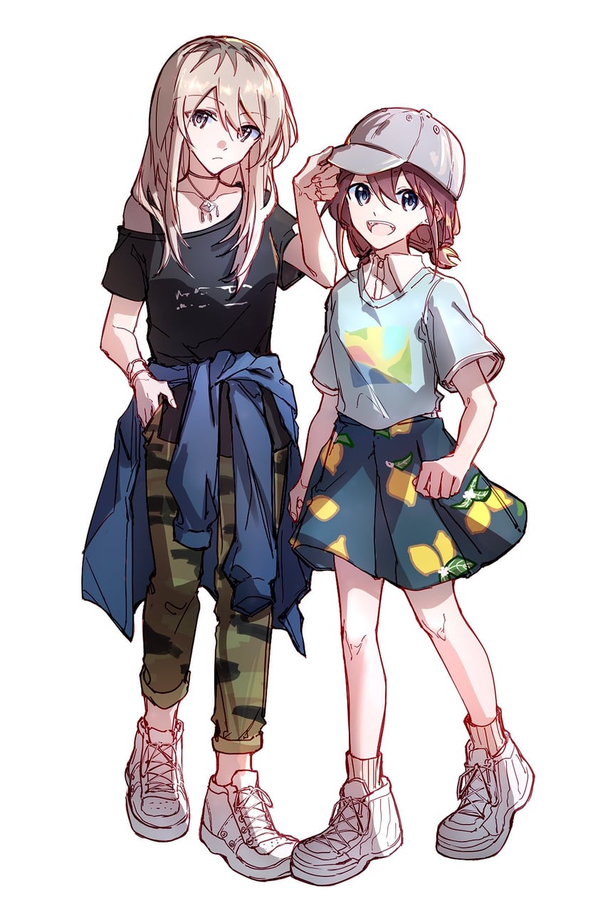 iseri nina and kawaragi momoka (girls band cry) drawn by hibioes