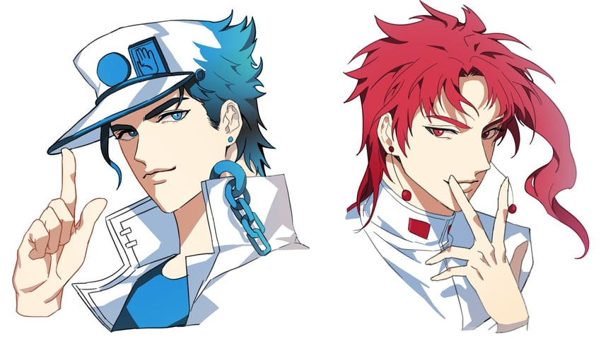 kujo jotaro and kakyoin noriaki (jojo no kimyou na bouken and 1 more) drawn by jujeop