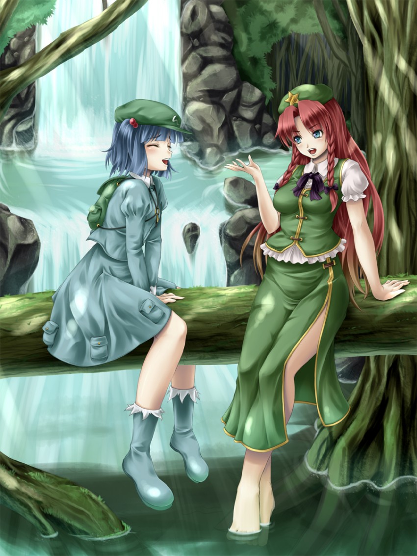 hong meiling and kawashiro nitori (touhou) drawn by mochi.f