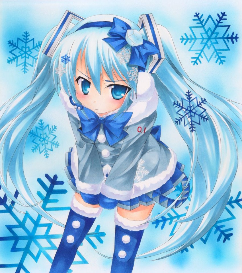 hatsune miku and yuki miku (vocaloid) drawn by yukitsuki_kokoro
