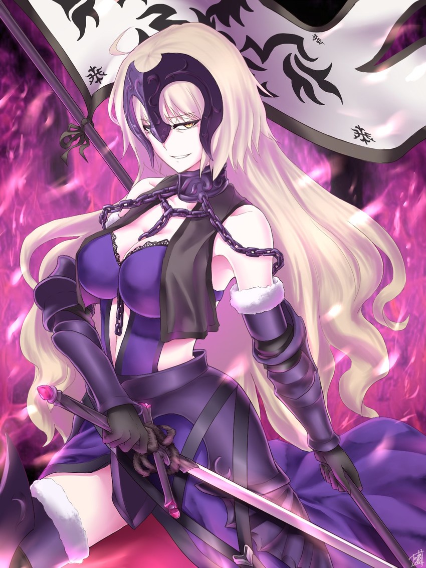 jeanne d'arc alter (fate and 1 more) drawn by shao_(newton)