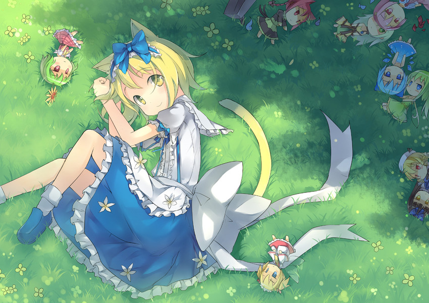 komeiji koishi, alice margatroid, cirno, komeiji satori, kaenbyou rin, and 5 more (touhou) drawn by fred04142