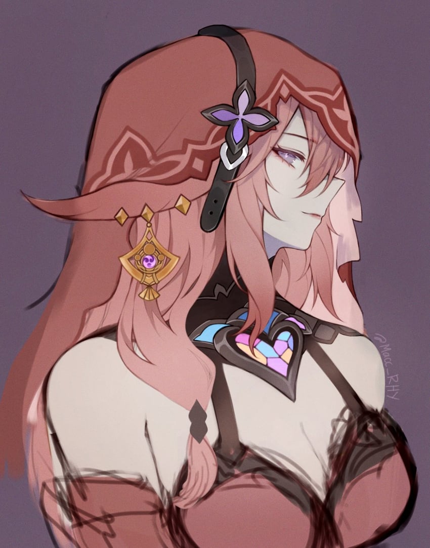 yae miko and black swan (genshin impact and 3 more) drawn by macc_rhy