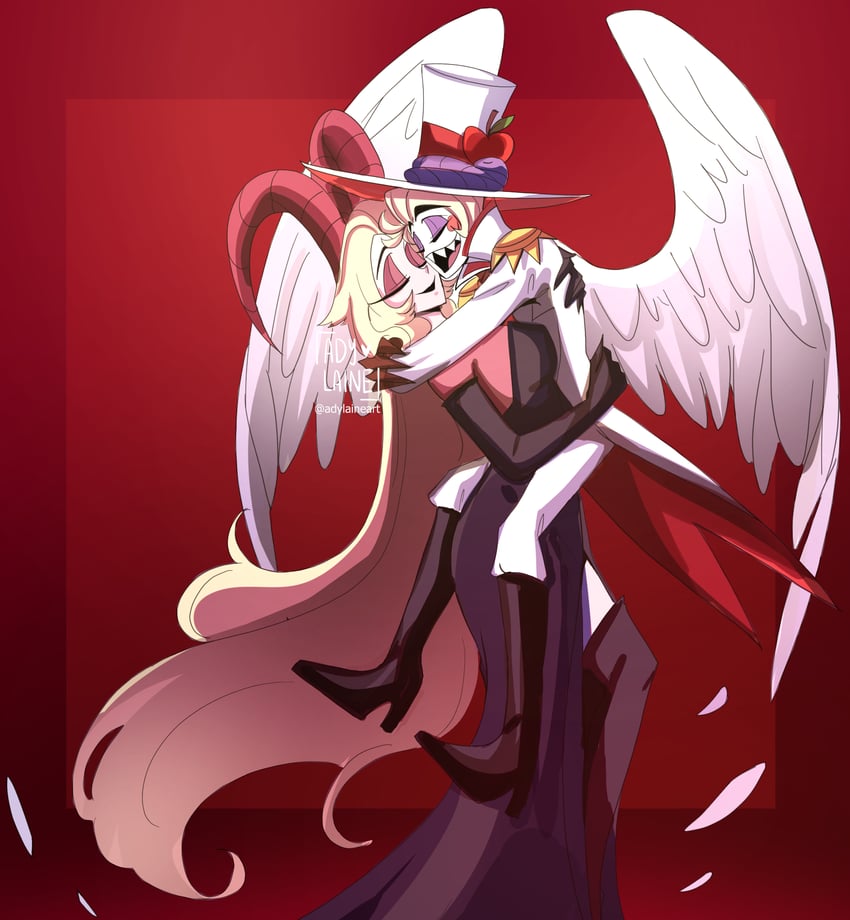 lucifer morningstar and lilith (hazbin hotel) drawn by adylaineart