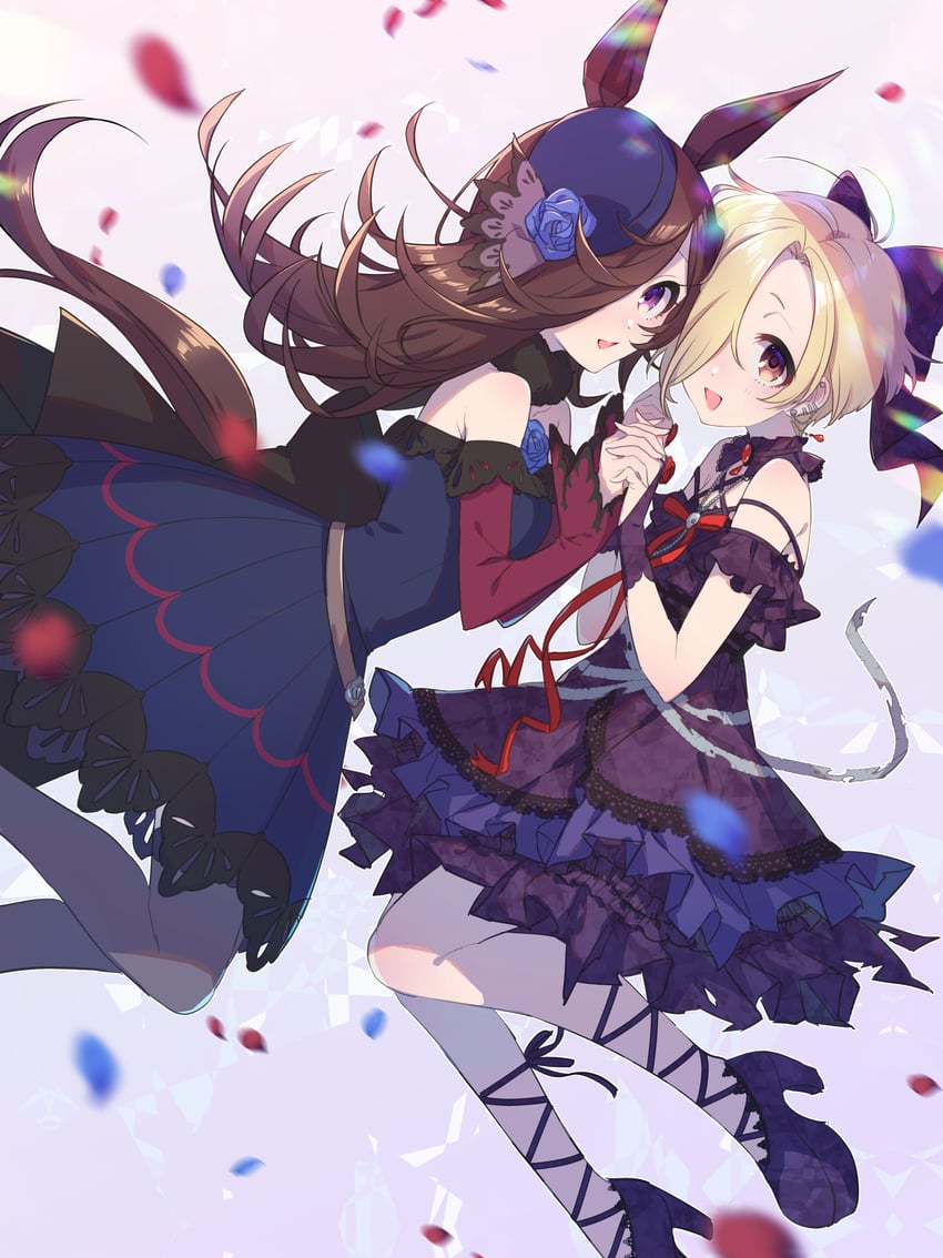 rice shower and shirasaka koume (idolmaster and 3 more) drawn by hako_(gyhujikolp)