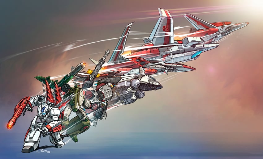 vf-1, jetfire, and vf-1 super (macross and 10 more) drawn by jetstormsifuentes