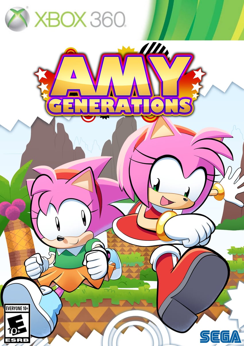 amy rose and classic amy (sonic and 1 more) drawn by galaxy_cowboy