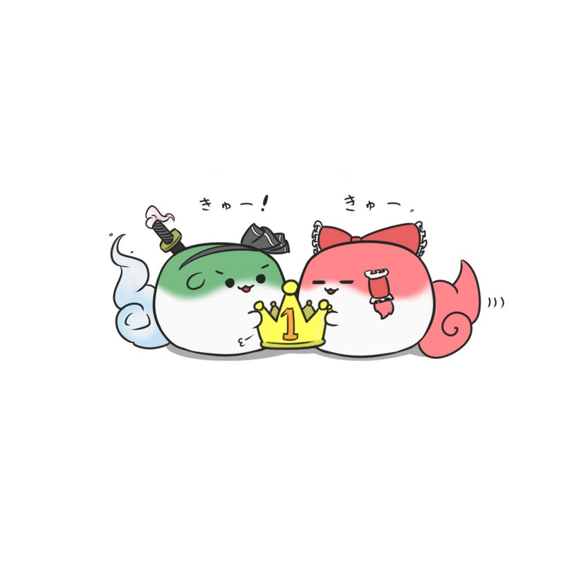 hakurei reimu and konpaku youmu (touhou) drawn by assist_(2828)