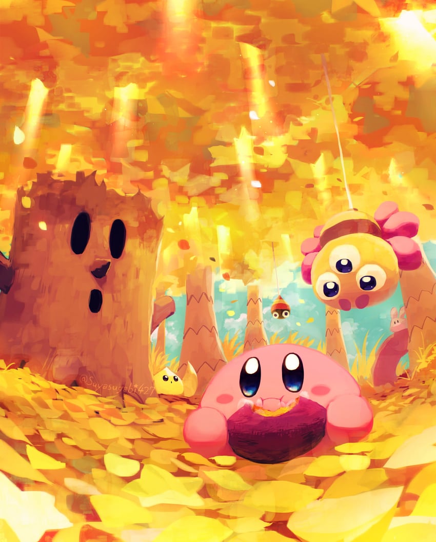 kirby, whispy woods, polof, chip, como, and 1 more (kirby) drawn by suyasuyabi