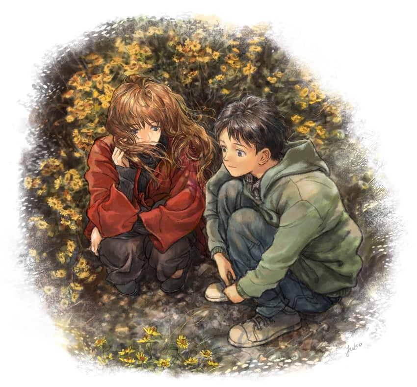 souryuu asuka langley and ikari shinji (neon genesis evangelion) drawn by niko_(silent.whitesnow)