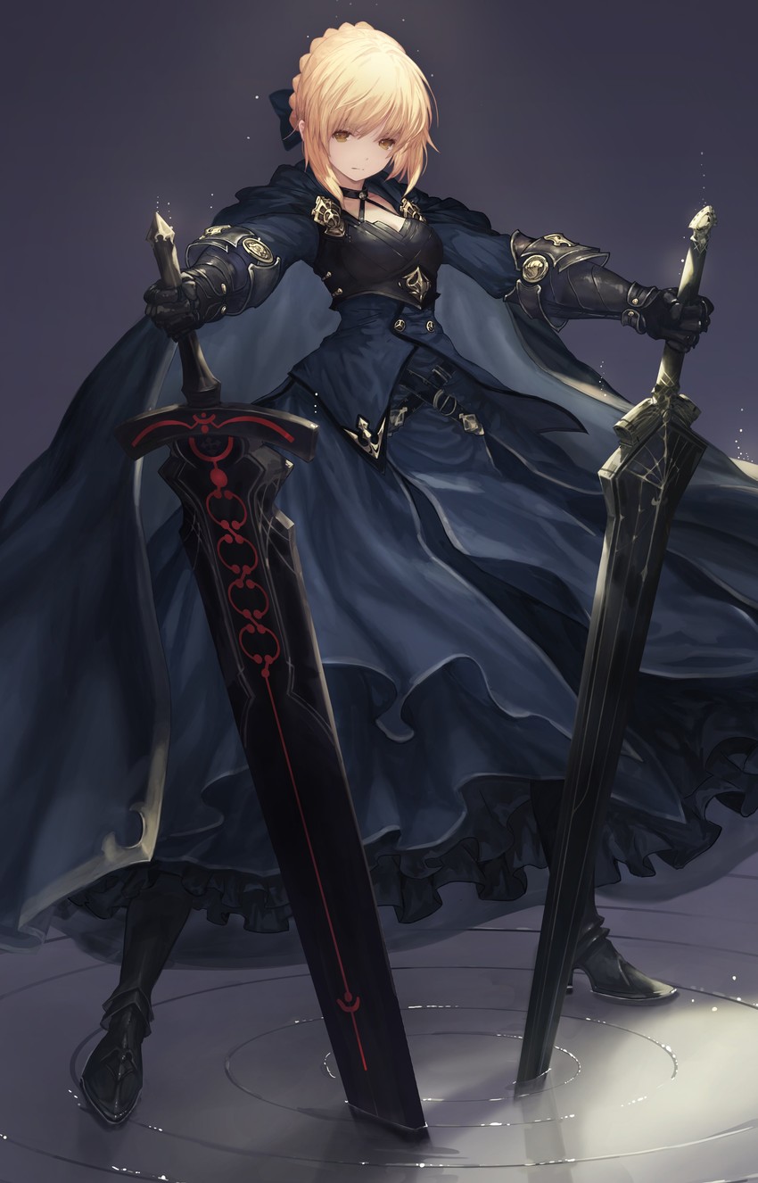 artoria pendragon and saber alter (fate and 2 more) drawn by tachikawa_mushimaro