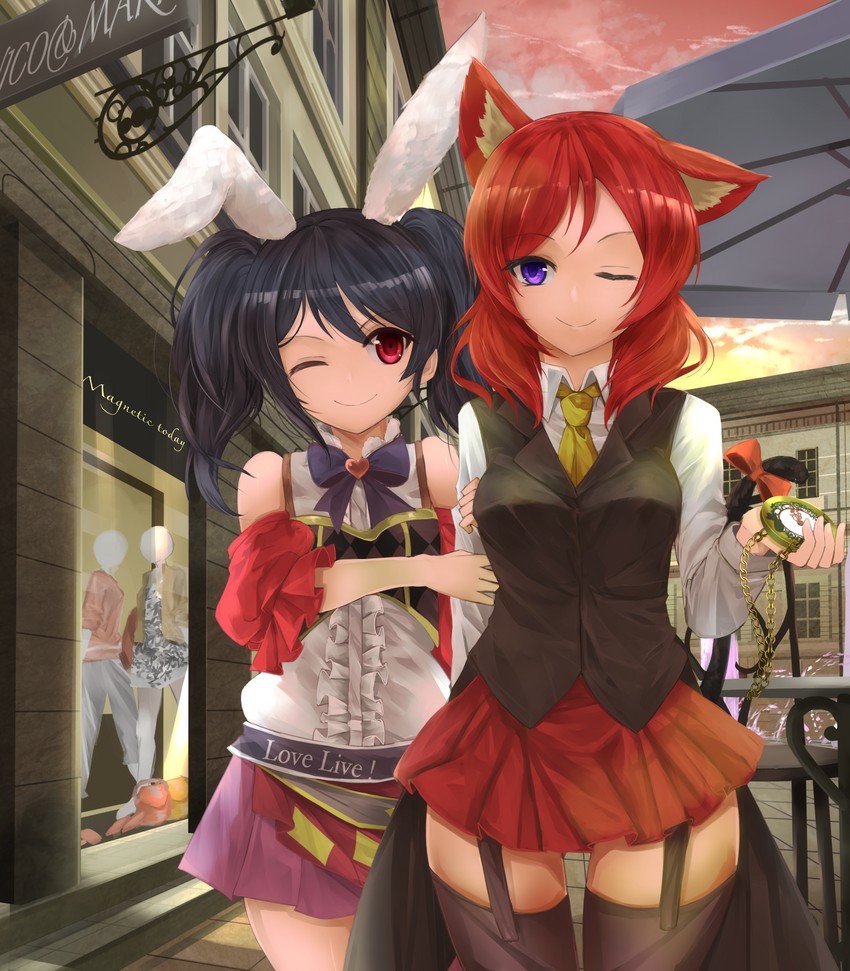 nishikino maki and yazawa nico (love live! and 2 more) drawn by orein
