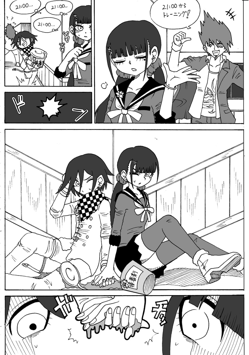 oma kokichi, harukawa maki, momota kaito, and gokuhara gonta (danganronpa and 1 more) drawn by jan1214