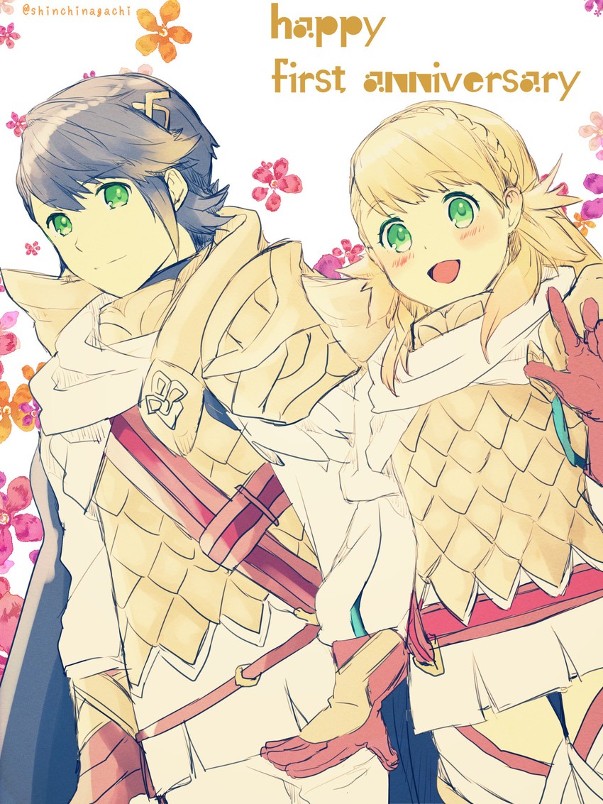 sharena and alfonse (fire emblem and 1 more) drawn by nishimura_(shinchinagachi)
