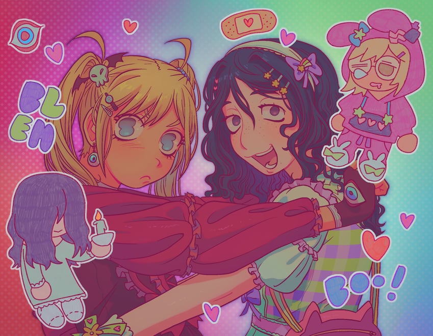 rifuta imu and makino arisu (saiki kusuo no psi nan) drawn by metukika