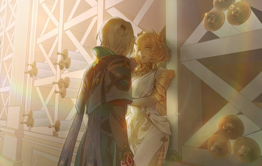 aglaea and anaxa (honkai and 1 more) drawn by dedversus