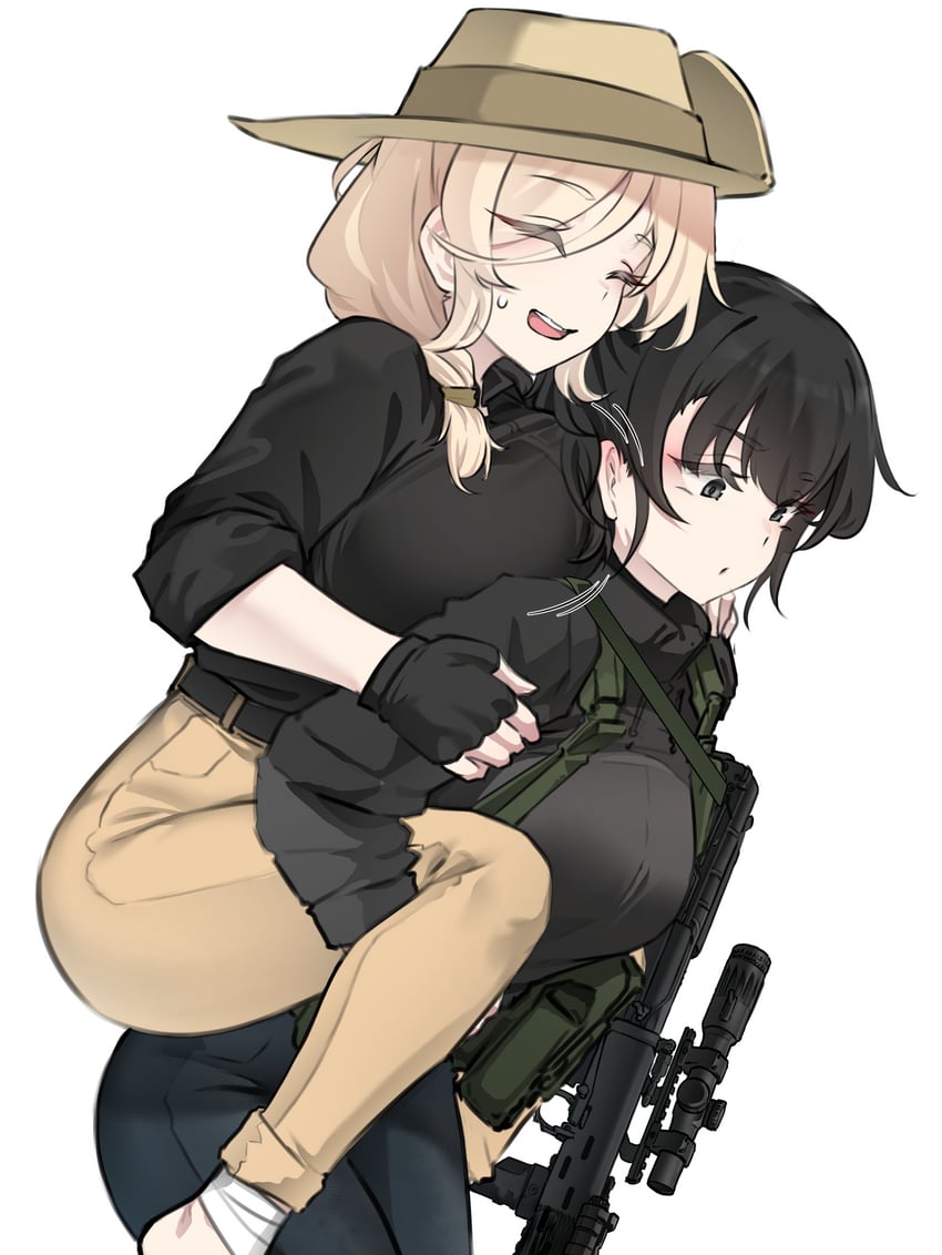 bandit-chan and merc-san (original) drawn by k0ng