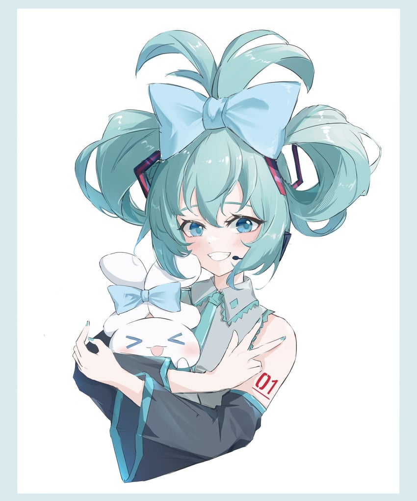 hatsune miku, cinnamoroll, and cinnamiku (vocaloid and 2 more) drawn by sanqianqianqianqian_w