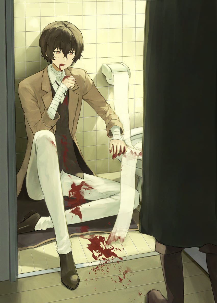 dazai osamu and fyodor dostoyevsky (bungou stray dogs) drawn by ichinosawa