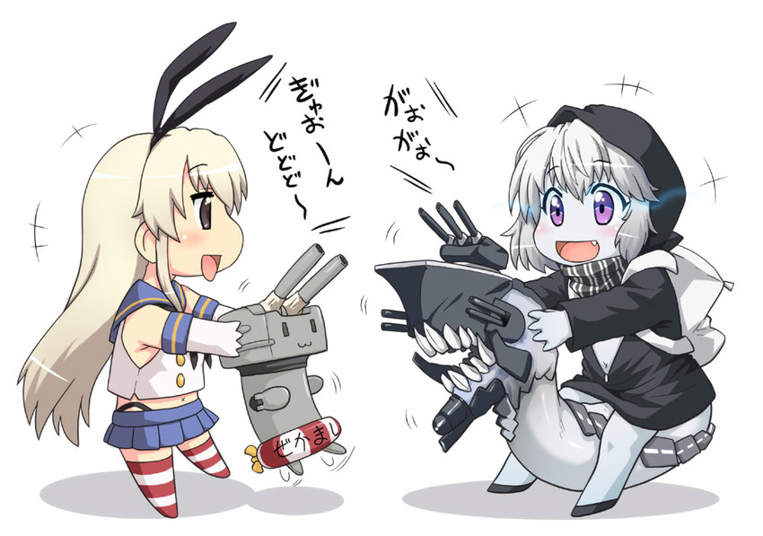 shimakaze, rensouhou-chan, and re-class battleship (kantai collection) drawn by hase_yu