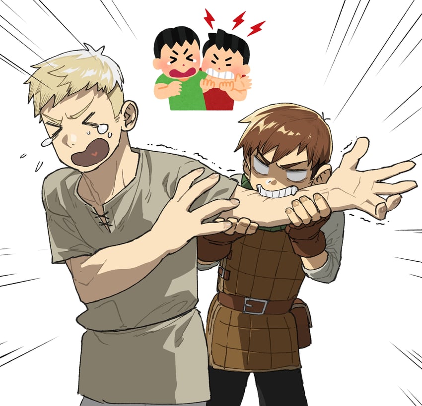 laios touden and chilchuck tims (dungeon meshi and 1 more) drawn by jeongchebulmyeongingan